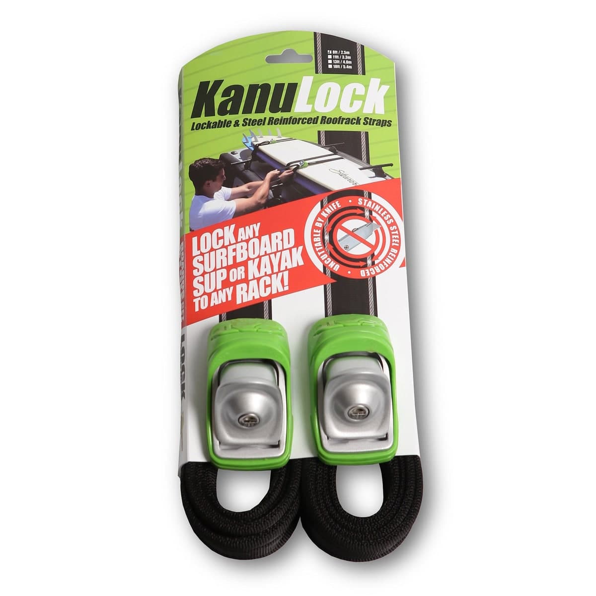 FCS KanuLock 2.5m / 8FT Lockable Tie-Down Straps