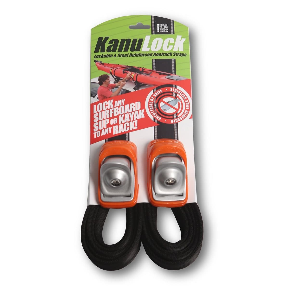 FCS KanuLock 3.3M / 11FT Lockable Tie-Down Straps