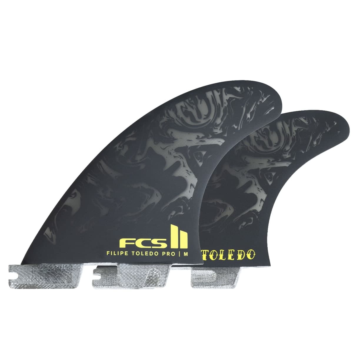 FCS FCS II Filipe Toledo PG Pro Tri Fin Set (MED / Performance Glass / Black/Acid) photo 3