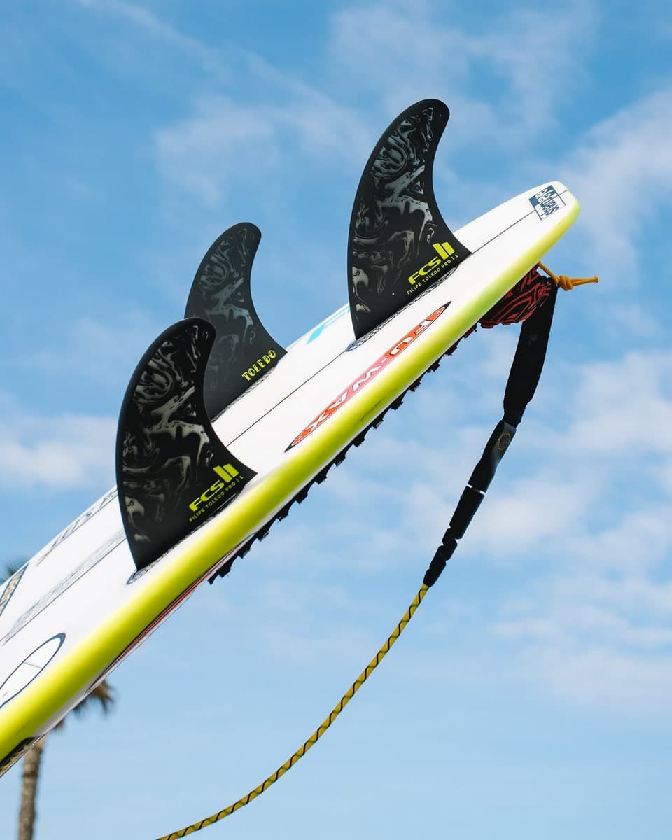 FCS FCS II Filipe Toledo PG Pro Tri Fin Set (MED / Performance Glass / Black/Acid) photo 4