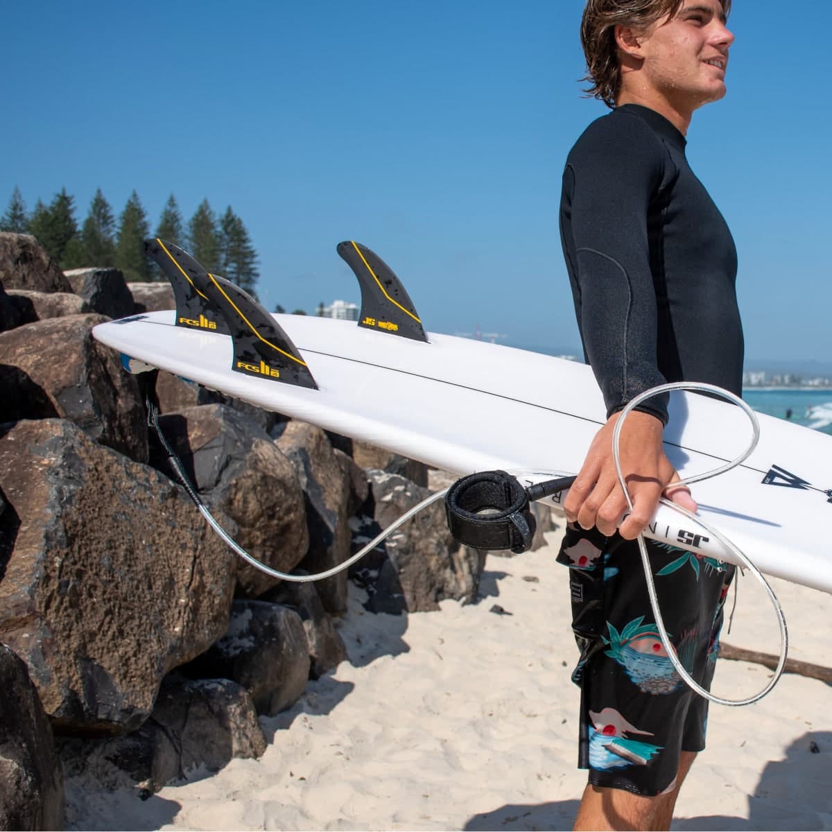 FCS FCS II JS Tri Fins (LRG / PC Carbon + AirCore / Black) photo 5
