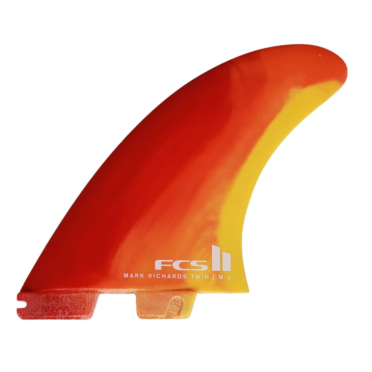 FCS FCS II Mark Richards Twin + Stabiliser Fins (M-L / Performance Core / Sunset Swirl)