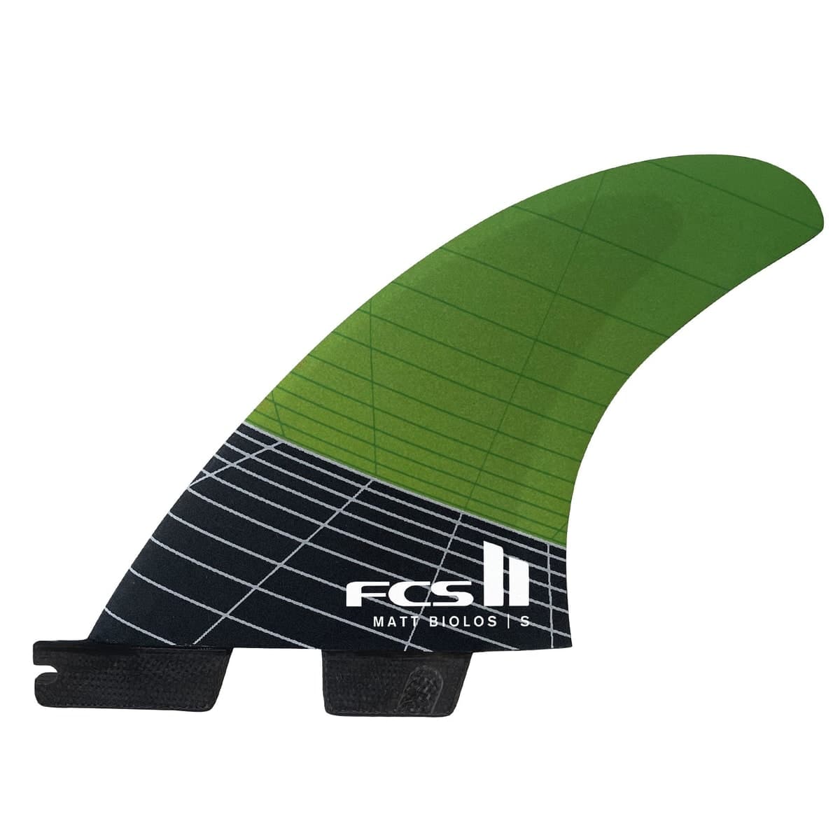 FCS FCS II Matt Biolos Tri Fin Set (SML / PC Carbon / Green)