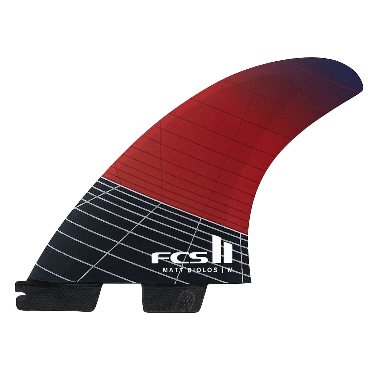 FCS FCS II Matt Biolos Tri-Quad Fin Set (LRG / PC Carbon / Blue) photo 2