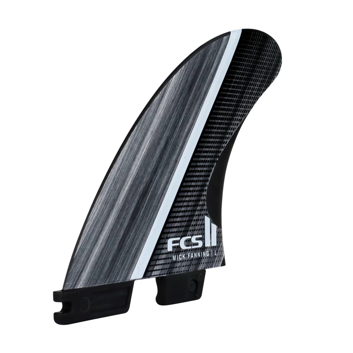 FCS FCS II Mick Fanning Glass Fibre Fusion Tri Fin Set (LRG / Glass Fibre Fusion / Smoke/White) photo 2