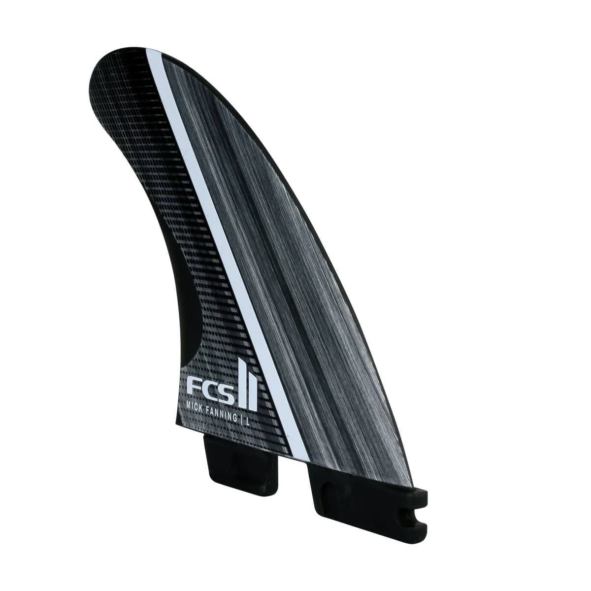FCS FCS II Mick Fanning Glass Fibre Fusion Tri Fin Set (MED / Glass Fibre Fusion / Smoke/White) photo 4