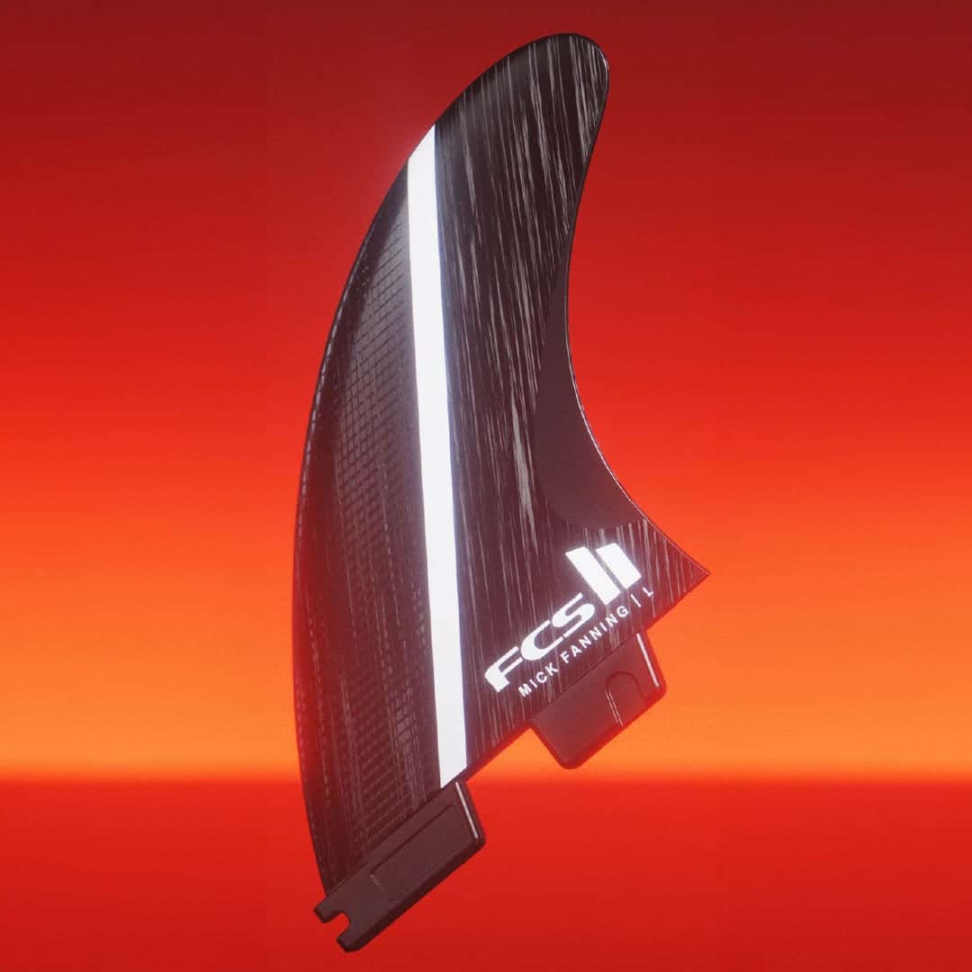 FCS FCS II Mick Fanning Glass Fibre Fusion Tri Fin Set (MED / Glass Fibre Fusion / Smoke/White) photo 5