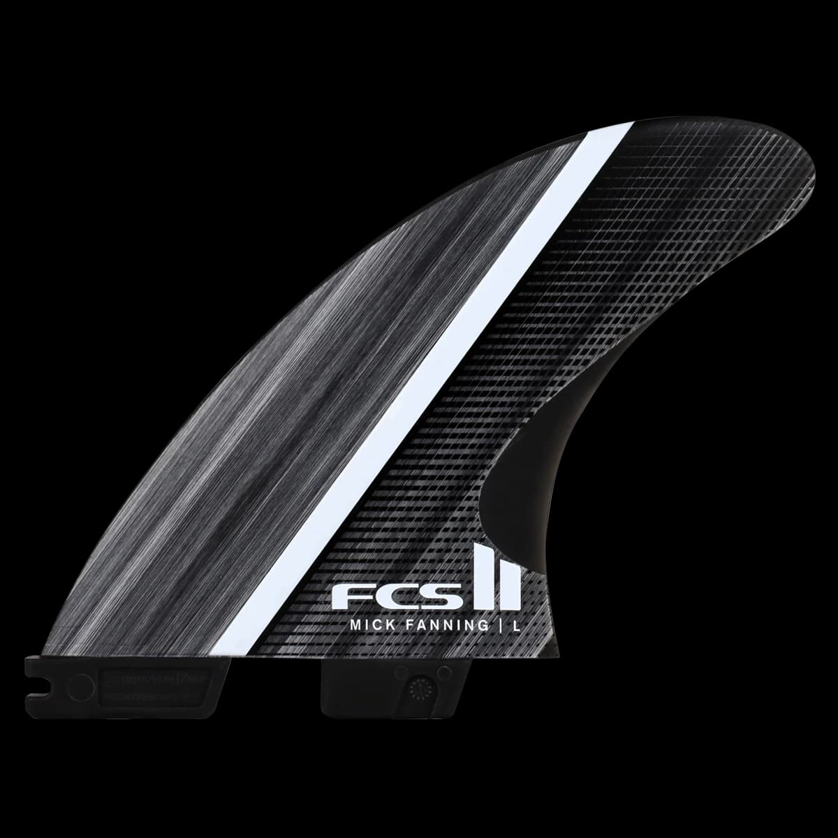 FCS FCS II Mick Fanning Glass Fibre Fusion Tri Fin Set (MED / Glass Fibre Fusion / Smoke/White)