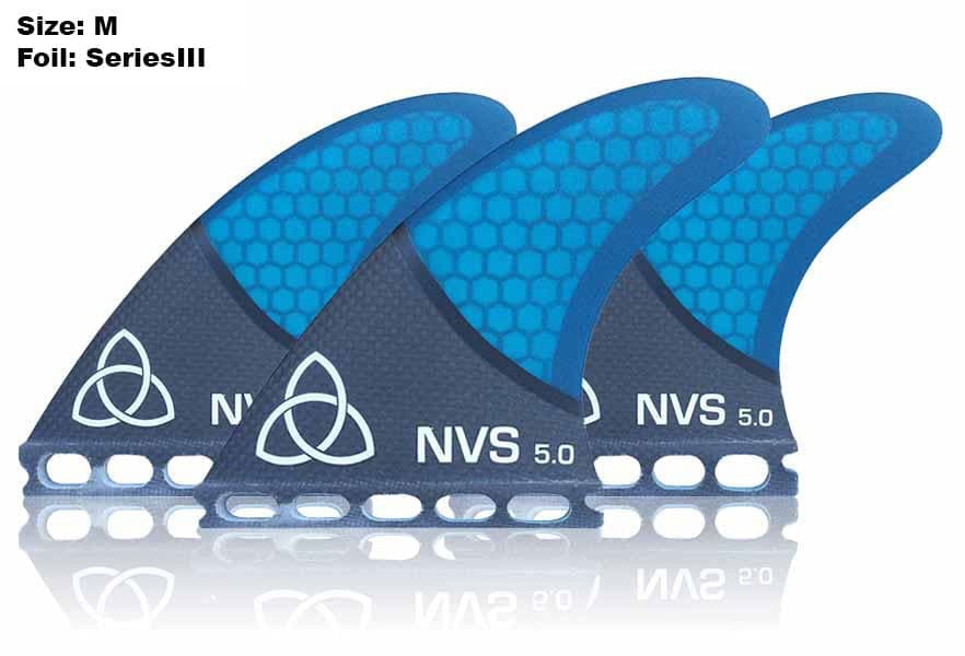 NVS NV-5.0 Thrusters (M) - Carbon Fiber (Futures (Single Tab) / Blue) fin
