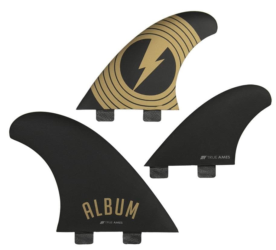 True Ames Album Asymmetrical Goofy - FCS Compatible (Solid Fiberglass) (black) fin