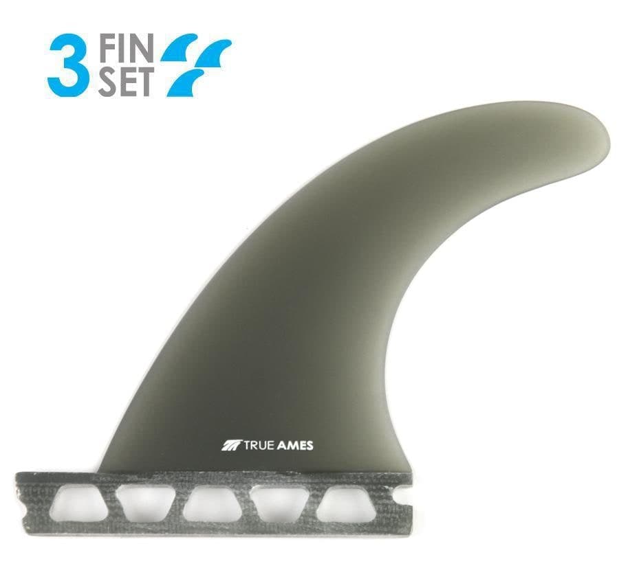 True Ames Boomerang Tri - Futures Compatible (Solid Fiberglass) (smoke)