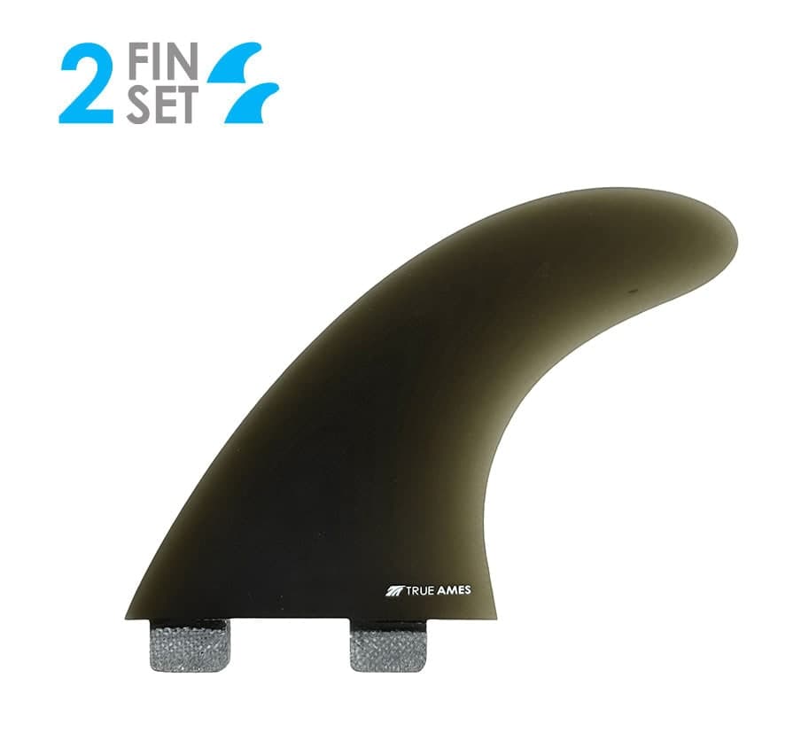 True Ames Boomerang Twin - FCS Compatible (Solid Fiberglass) (smoke) fin