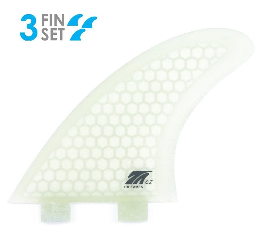 True Ames Channel Islands Tri Medium - FCS Compatible (Hexcore) (clear hexcore) fin