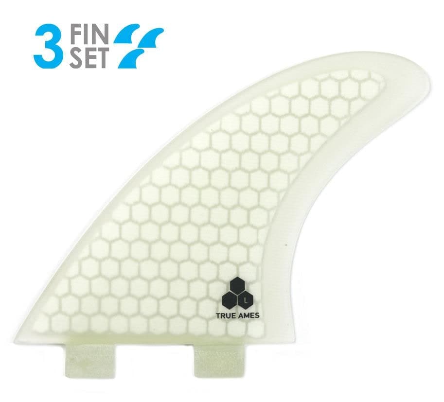True Ames Channel Islands Tri Large - FCS Compatible (Hexcore) (clear hexcore)
