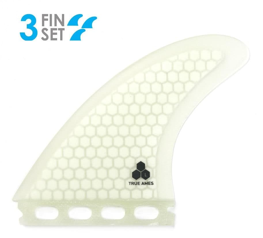 True Ames Channel Islands Tri Large - Futures Compatible (Hexcore) (clear hexcore) fin