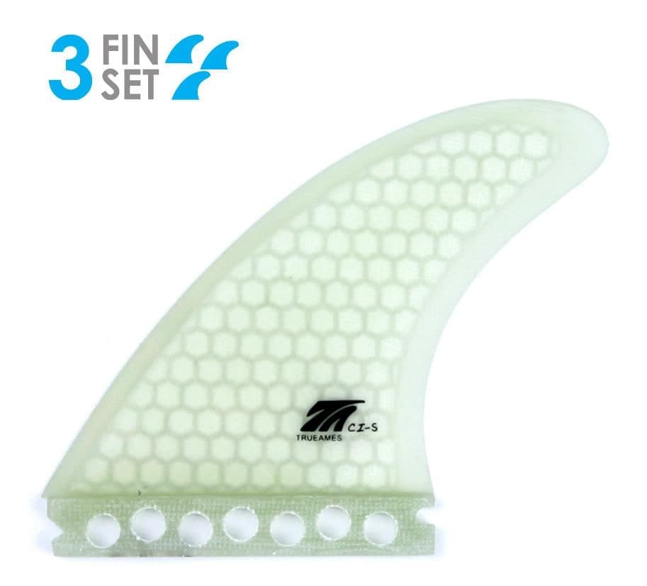 True Ames Channel Islands Tri Small - Futures Compatible (Hexcore) (clear hexcore) fin