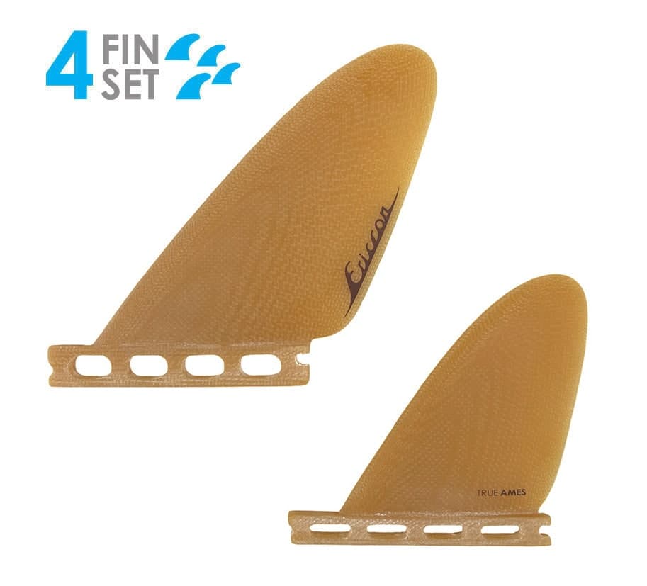 True Ames Ellis Ericson Feathers Quad - Futures Compatible (Solid Fiberglass) (Golden Hour) fin
