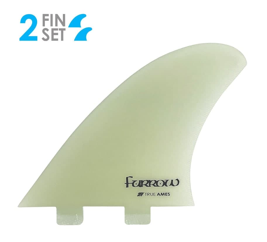 True Ames Furrow High Aspect Twin - FCS Compatible (Solid Fiberglass) (clear) fin