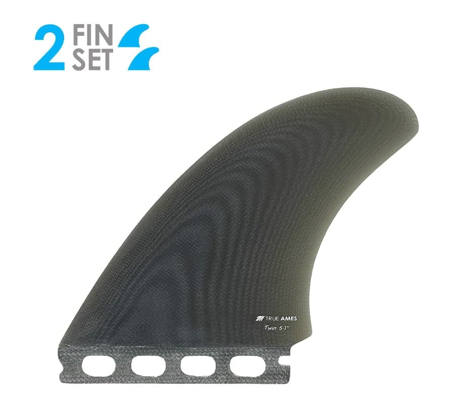 True Ames True Ames High Pro Twin - Futures Compatible (Solid Fiberglass) (smoke) fin