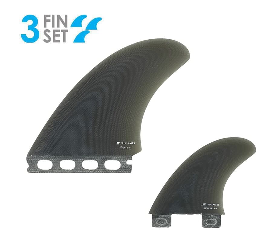 True Ames True Ames High Pro Twin + Trailer - Futures / FCS Compatible (Solid Fiberglass) (Smoke) fin