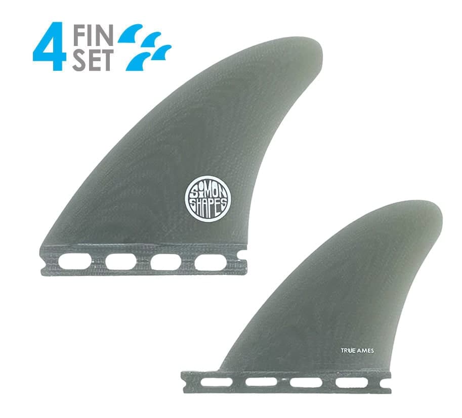 True Ames John Simon Quad Type I - Futures Compatible (Solid Fiberglass) (smoke) fin