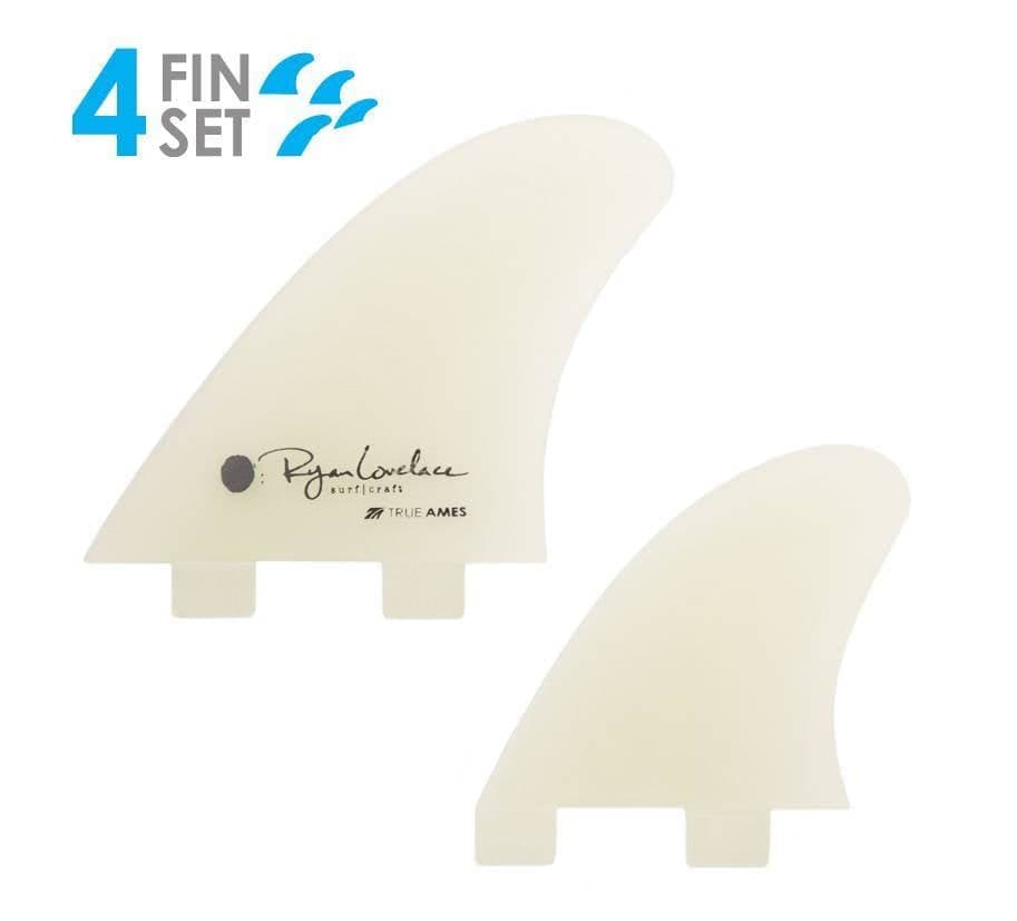 True Ames Lovelace Piggyback Quad - FCS Compatible (Solid Fiberglass) (clear)