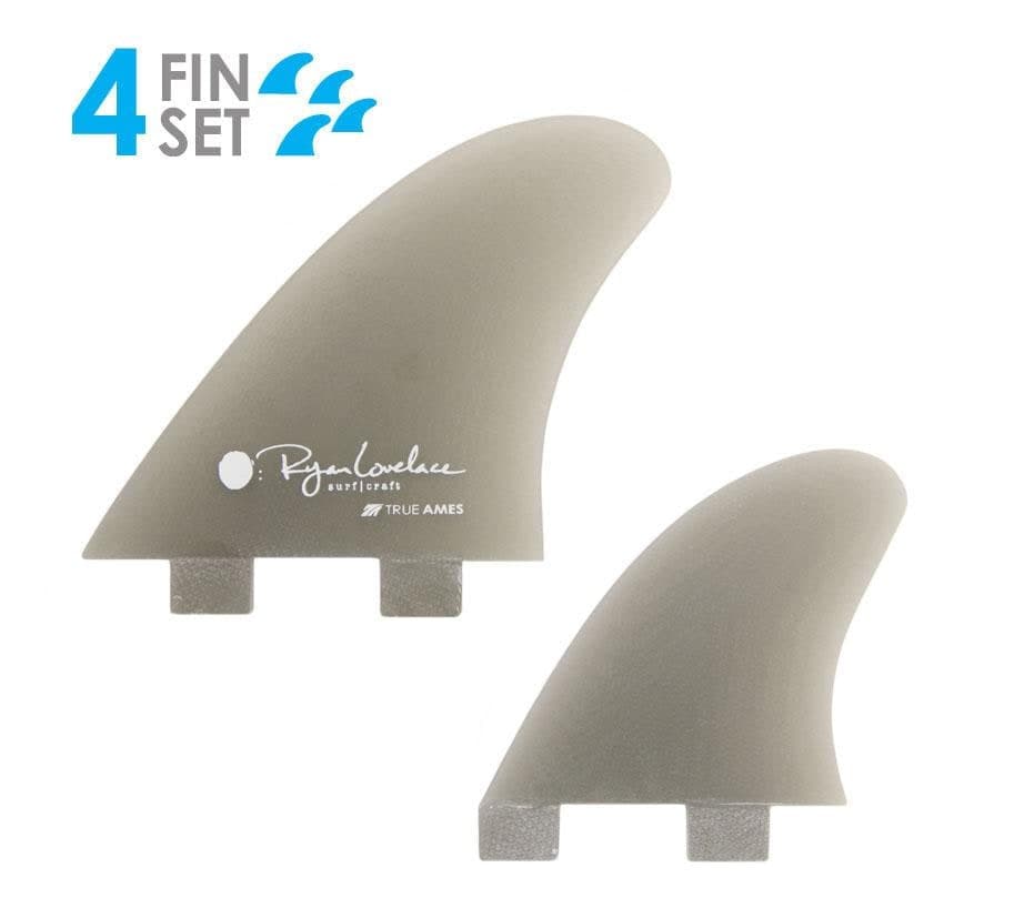 True Ames Lovelace Piggyback Quad - FCS Compatible (Solid Fiberglass) (smoke)