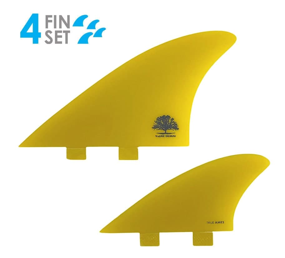 True Ames Mackie Quad - FCS Compatible (Solid Fiberglass) (Yellow) fin