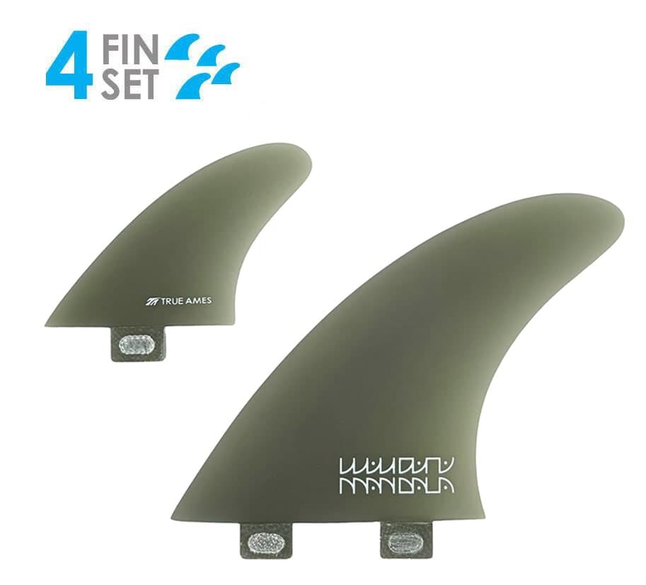 True Ames Mandala Twinzer - FCS Compatible (Solid Fiberglass) (smoke) fin