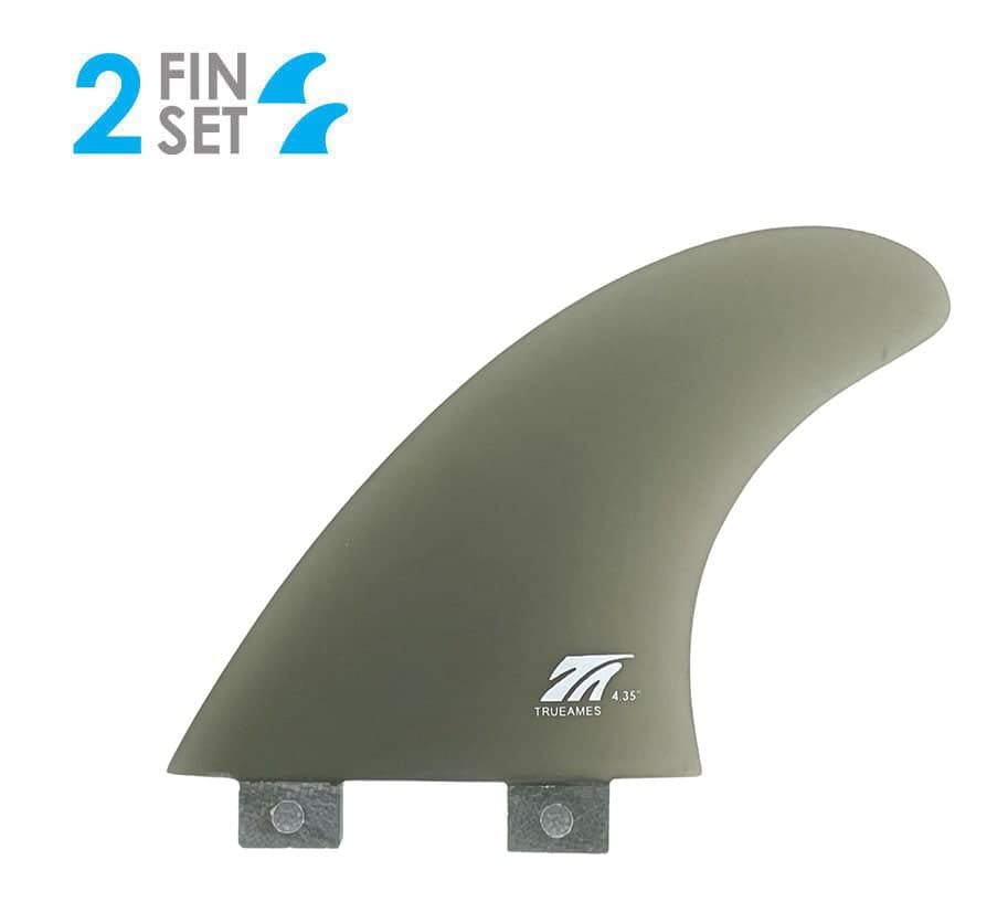 True Ames Side Bite 4.35 - FCS Compatible (Solid Fiberglass) (smoke / 4.35) fin