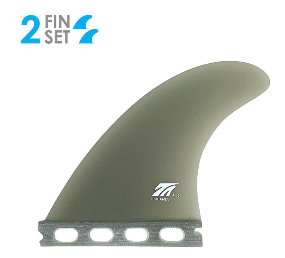 True Ames Side Bite 4.35 - Futures Compatible (Solid Fiberglass) (4.35 / smoke) fin