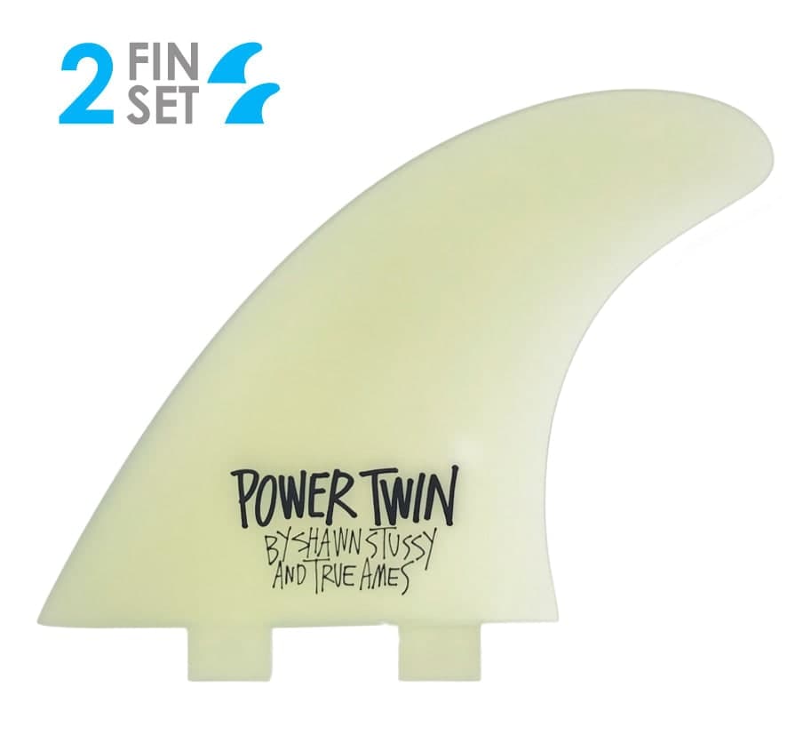 True Ames Stüssy Power Twin - FCS Compatible (Solid Fiberglass) (clear) fin