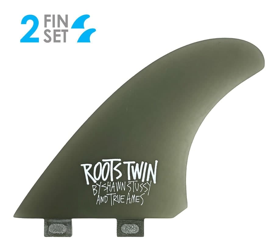 True Ames Stüssy Roots Twin - FCS Compatible (Solid Fiberglass) (smoke) fin