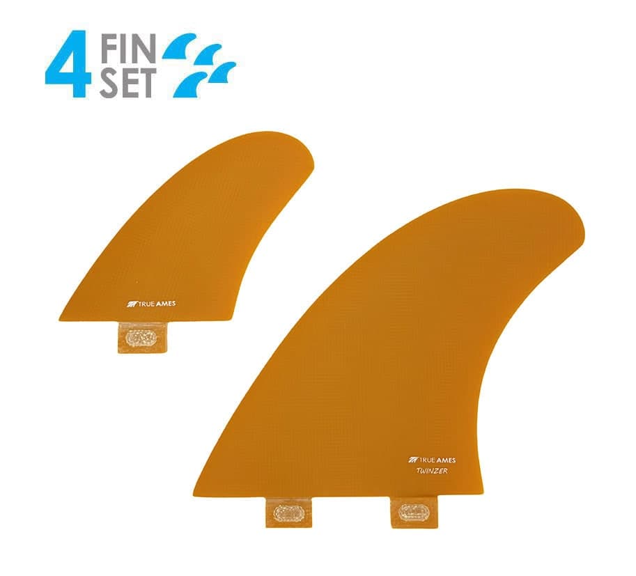 True Ames TA Twinzer - FCS Compatible (Solid Fiberglass) (golden yellow / 0° / 0°) fin