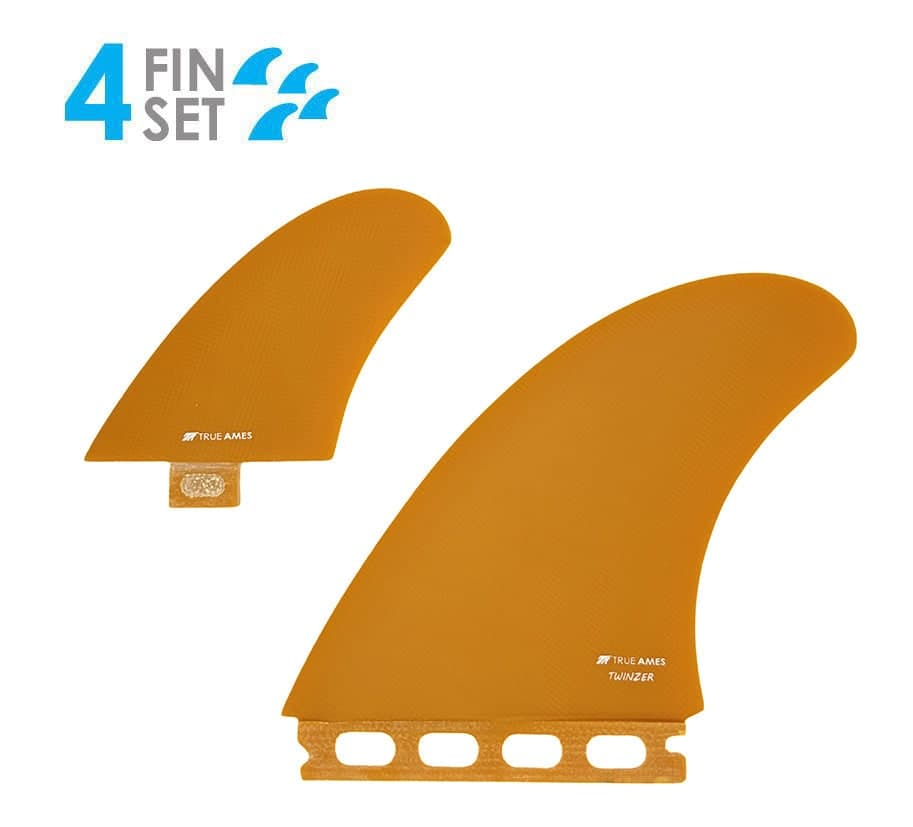 True Ames TA Twinzer - FCS / Futures Compatible (Solid Fiberglass) (golden yellow / 0° / 6.5°)