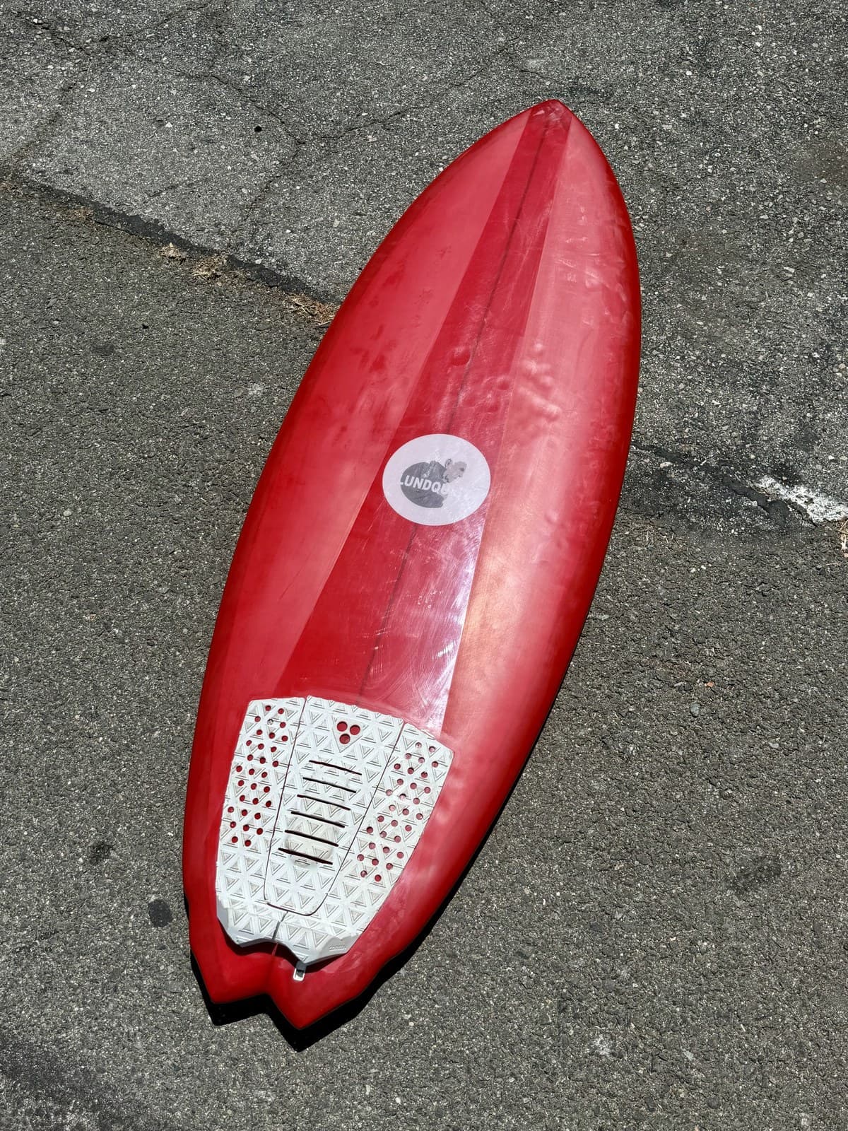 5'1" Gold in the Lundquist Surfboards shop
