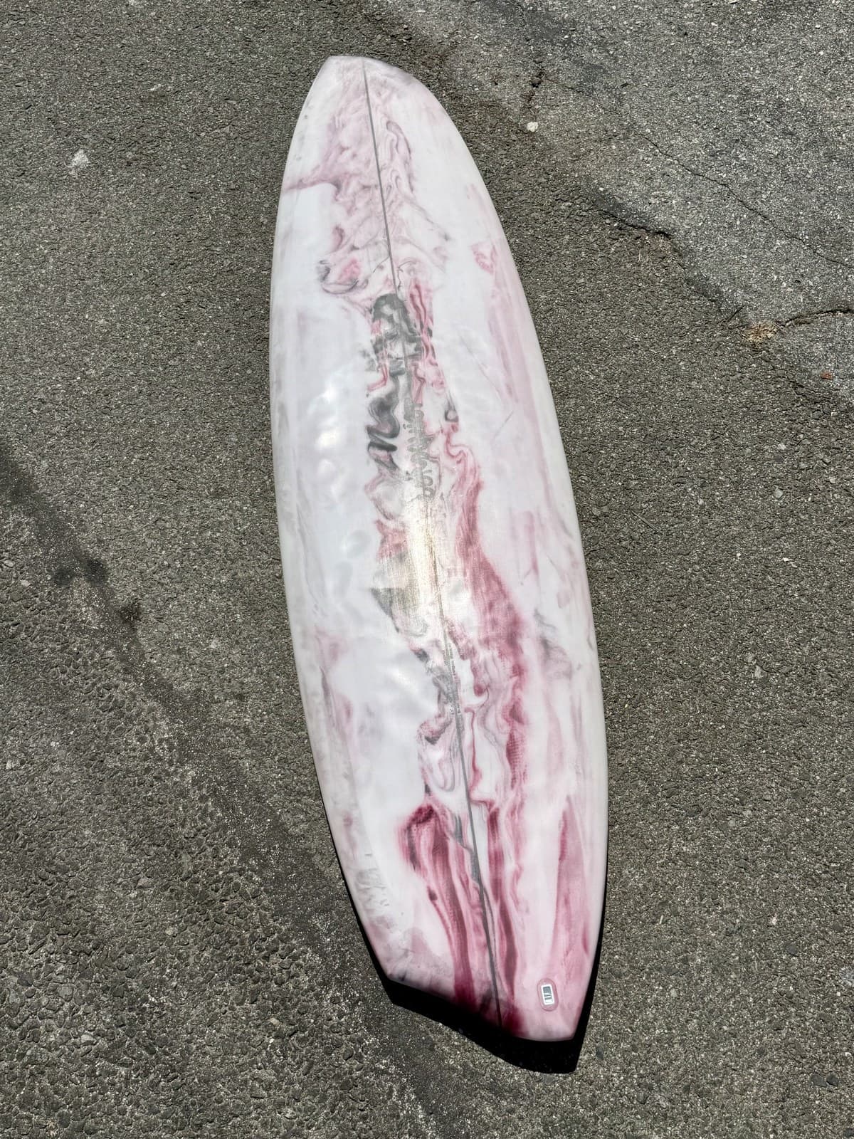 6'0" Gumball in the Lundquist Surfboards shop