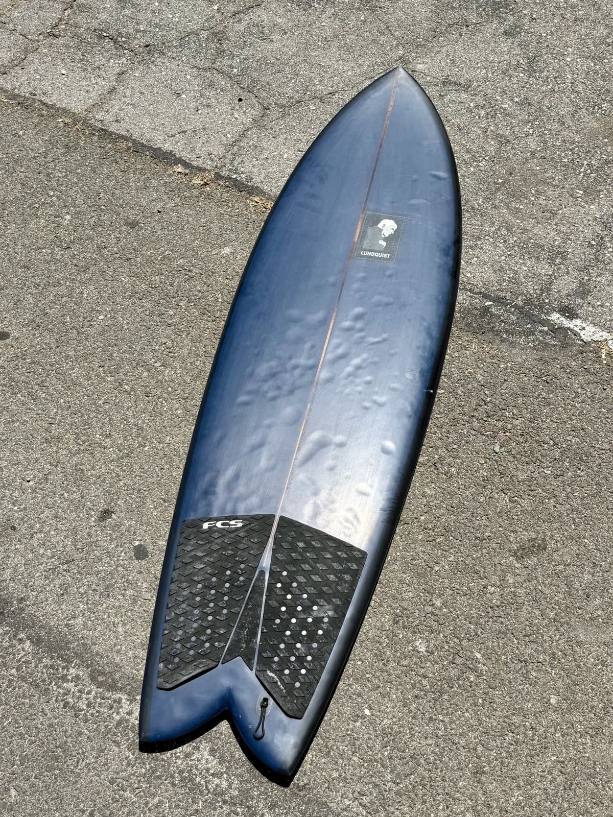 5'10" Revenant in the Lundquist Surfboards shop